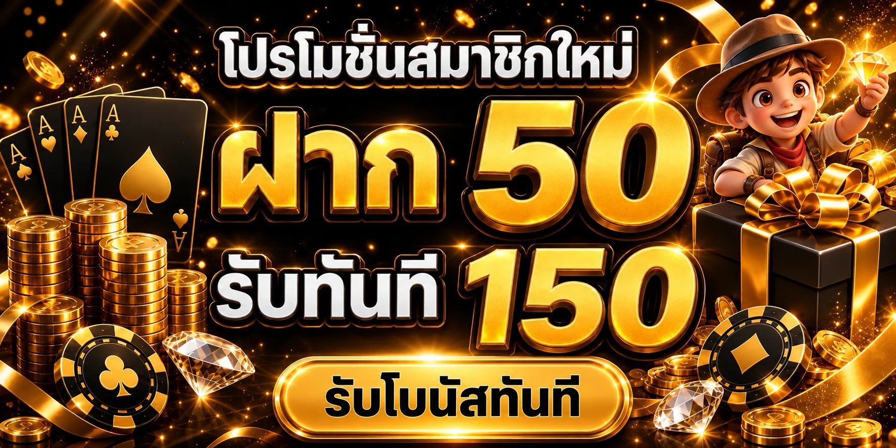 โปรโมชั่นฝากสำหรับสมาชิกใหม่ UFAZEEDZA โทนส้มทอง